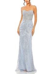 Mac Duggal Strapless Embellished Gown