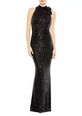 Mac Duggal Metallic Column Gown