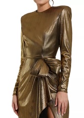 Mac Duggal Metallic Jersey Bow A-Line Gown