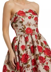 Mac Duggal Peony Brocade Strapless Gown