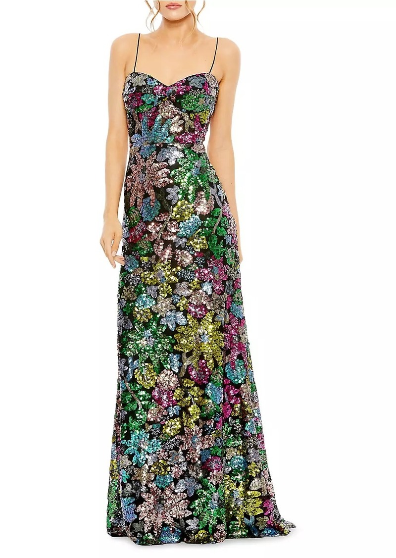 Mac Duggal Prom Floral Sequin Gown