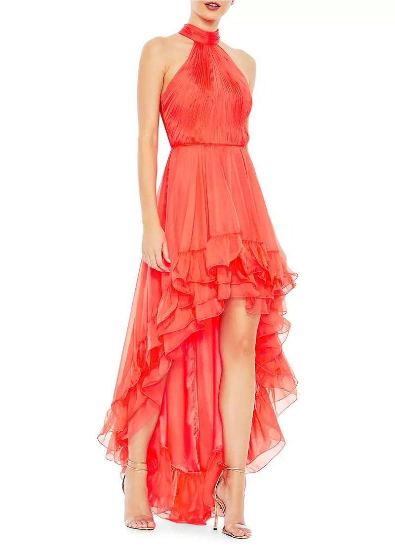 Mac Duggal Ruffled Chiffon High-Low Gown