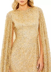 Mac Duggal Sequined Cape Minidress