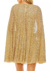 Mac Duggal Sequined Cape Minidress