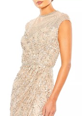 Mac Duggal Sleeveless Beaded & Sequined Gown