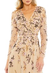 Mac Duggal Women's Floral Embroidered A-Line Cocktail Dress - Latte