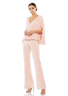 Mac Duggal Women's Ieena Long Sleeve Pant Suit - Pink