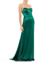 Mac Duggal Square Neck Sheath Gown in Emerald at Nordstrom
