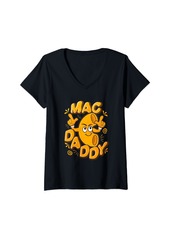 Womens Mac Daddy Shirt Funny Mac N Cheese V-Neck T-Shirt