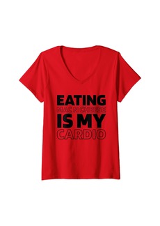 Womens Mac N Cheese Macaroni And - Funny Cardio Quote V-Neck T-Shirt