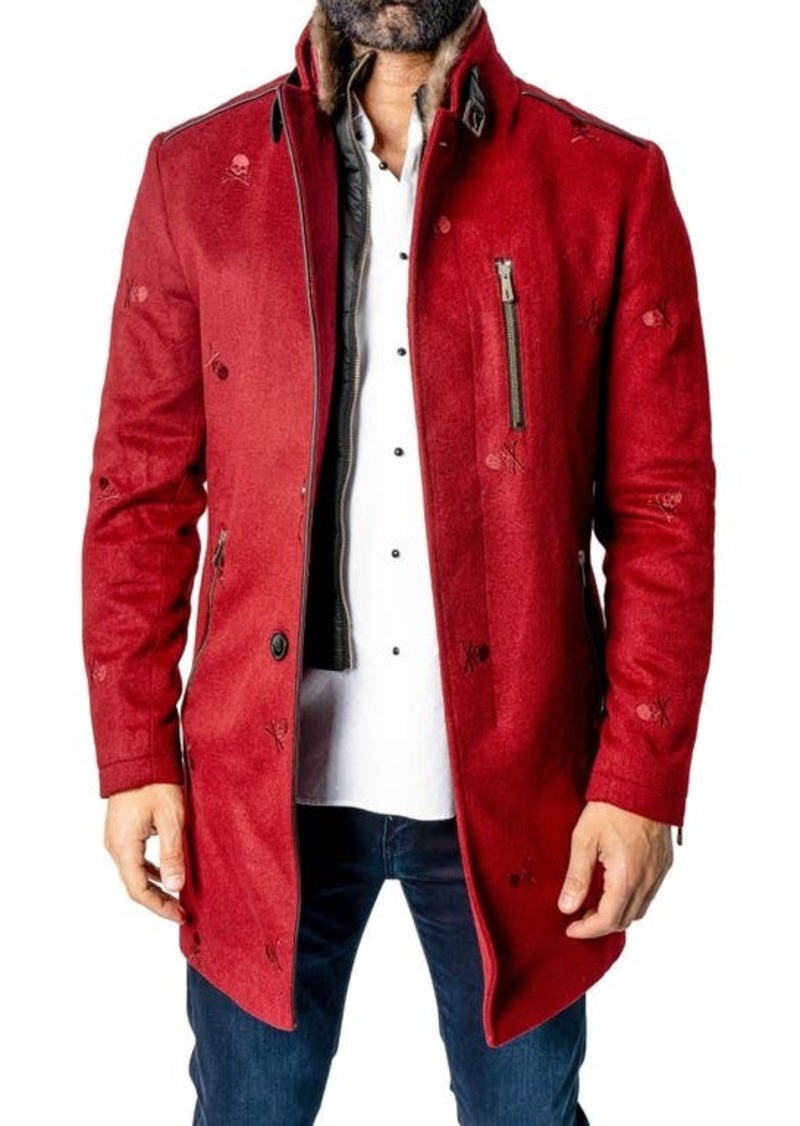 Maceoo Captainskull Embroidered Peacoat at Nordstrom