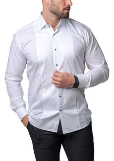 Maceoo Ceremony Dou Paneled Regular Fit Cotton Button-Up Shirt