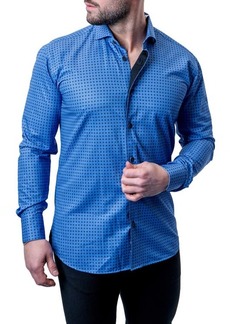 Maceoo Einstein Asterisk Blue Contemporary Fit Button-Up Shirt at Nordstrom