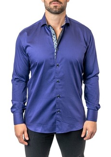 Maceoo Einstein Auston 02 Navy Contemporary Fit Button-Up Shirt