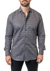 Maceoo Einstein Stretchchain 52 Black Contemporary Fit Button-Up Shirt at Nordstrom