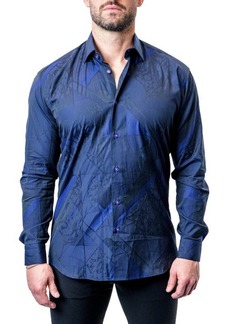 Maceoo Fibonacci Dark Blue Contemporary Fit Button-Up Shirt at Nordstrom