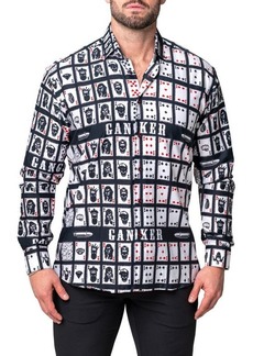 Maceoo Fibonacci Gangster Cotton Button-Up Shirt
