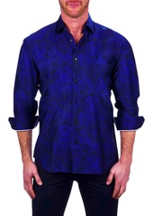 Maceoo Fibonacci Lionconnected Blue Button-Up Shirt