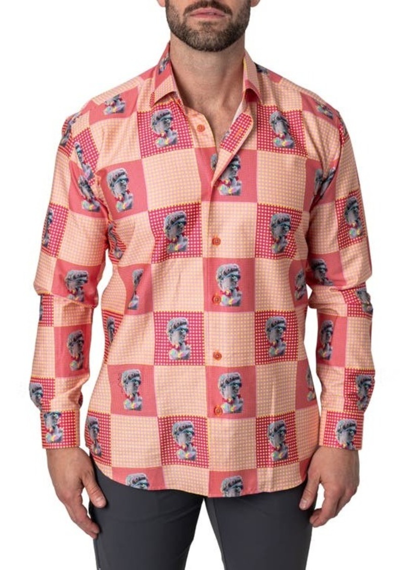 Maceoo Fibonacci Pop Art Cotton Button-Up Shirt