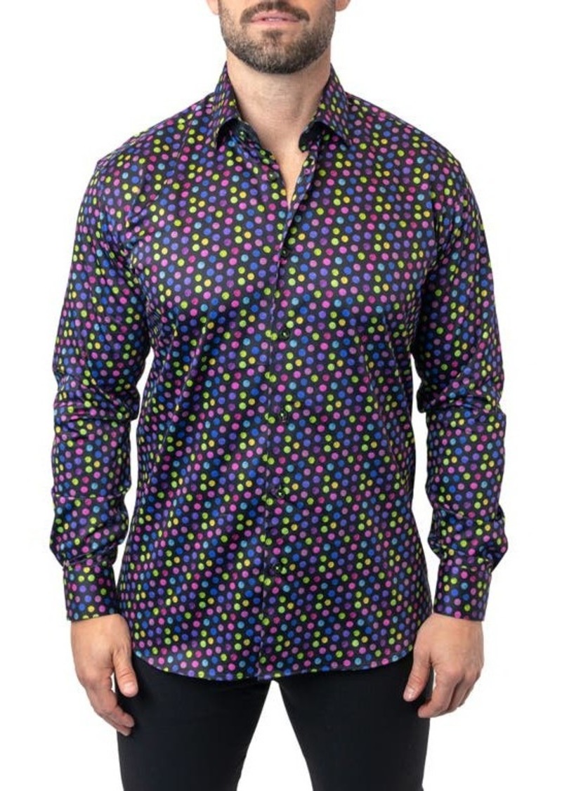 Maceoo Fibonacci Skittles Contemporary Fit Button-Up Shirt