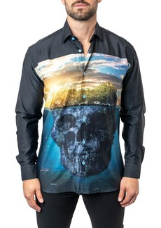 Maceoo Fibonacci Skull Island Cotton Button-Up Shirt