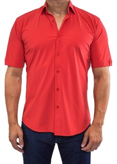 Maceoo Galileo Short Sleeve Stretch Button-Up Shirt