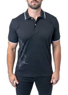 Maceoo Mozarttokyo Tipped Black Graphic Polo at Nordstrom