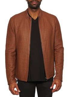 Maceoo Perforated Lambskin Leather Jacket in Brown at Nordstrom