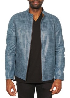 Maceoo Reversible Lambskin Leather Jacket in Blue at Nordstrom