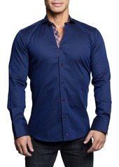 Maceoo Einstein Sharp Blue Contemporary Fit Button-Up Shirt