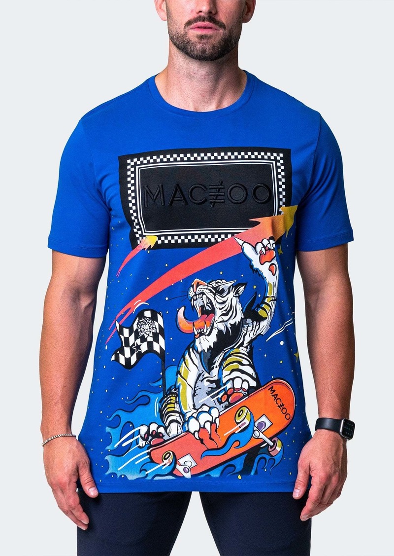 Maceoo Tee Skateboard Blue