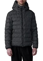 Mackage Jack Chevron & Houndstooth Hooded Down Coat