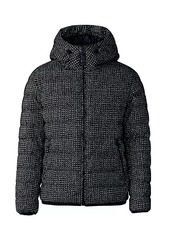 Mackage Jack Chevron & Houndstooth Hooded Down Coat