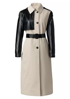 Mackage Leiko Twill-Leather Trench Coat