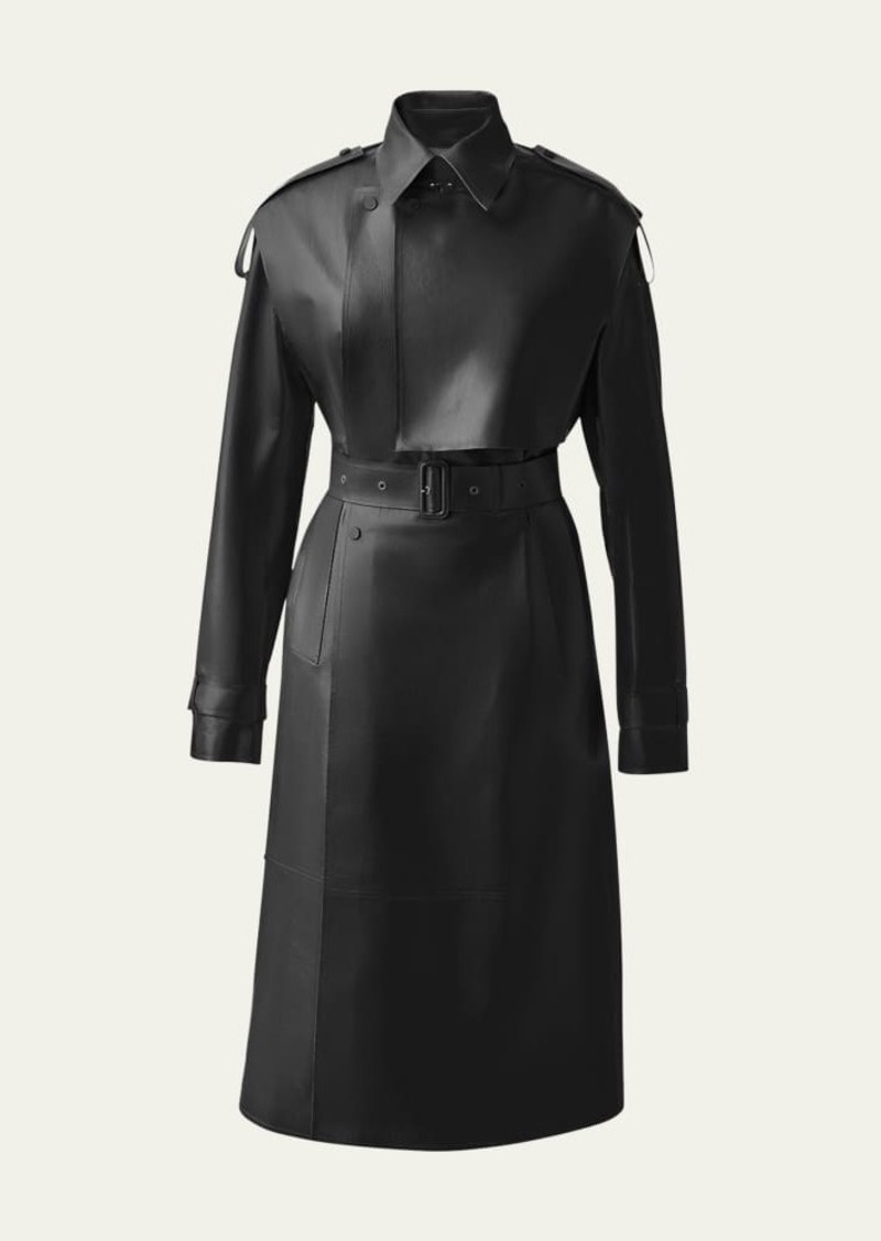Mackage Adriana Belted Leather Trench Coat