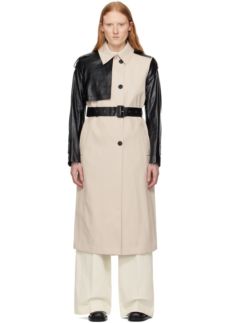 MACKAGE Beige & Black Leiko Trench Coat