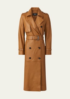 Mackage Gael (R) Leather Belted Trench Coat