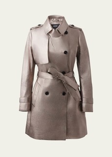 Mackage Mely Long Metallic Leather Trench Coat