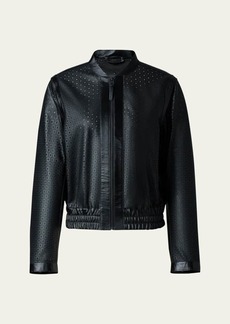 Mackage Noelia Perforated Leather Bomber Jacket