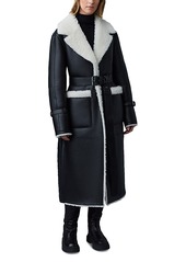 Mackage Sabreen Shearling Mixed Media Belted Coat