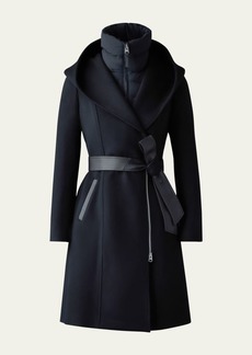 Mackage Shia 2-in-1 Double-Face Wool Coat with Removable Bib