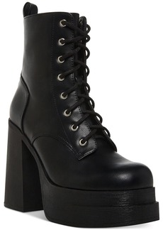 Madden Girl Drivenn Womens Faux Leather Platform Combat & Lace-up Boots