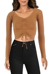 Madden Girl Juniors Womens Ribbed Ruched Crop Top
