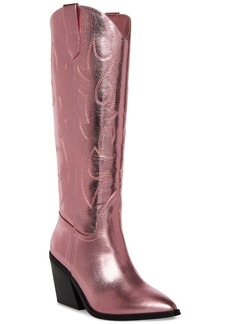 Madden Girl Arizona Knee High Cowboy Boots - Pink Metallic