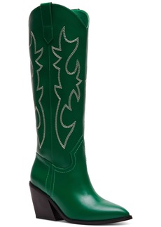 Madden Girl Arizona Knee High Cowboy Boots - Green Smooth