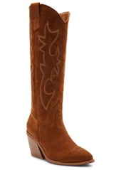 Madden Girl Arizona Knee High Cowboy Boots - Stone Suede