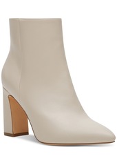 Madden Girl Bonnie Pointed-Toe Block-Heel Dress Booties - Ivory Smooth
