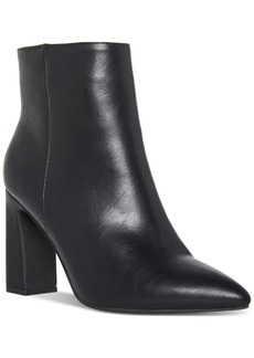 Madden Girl Bonnie Pointed-Toe Block-Heel Dress Booties - Black Smooth