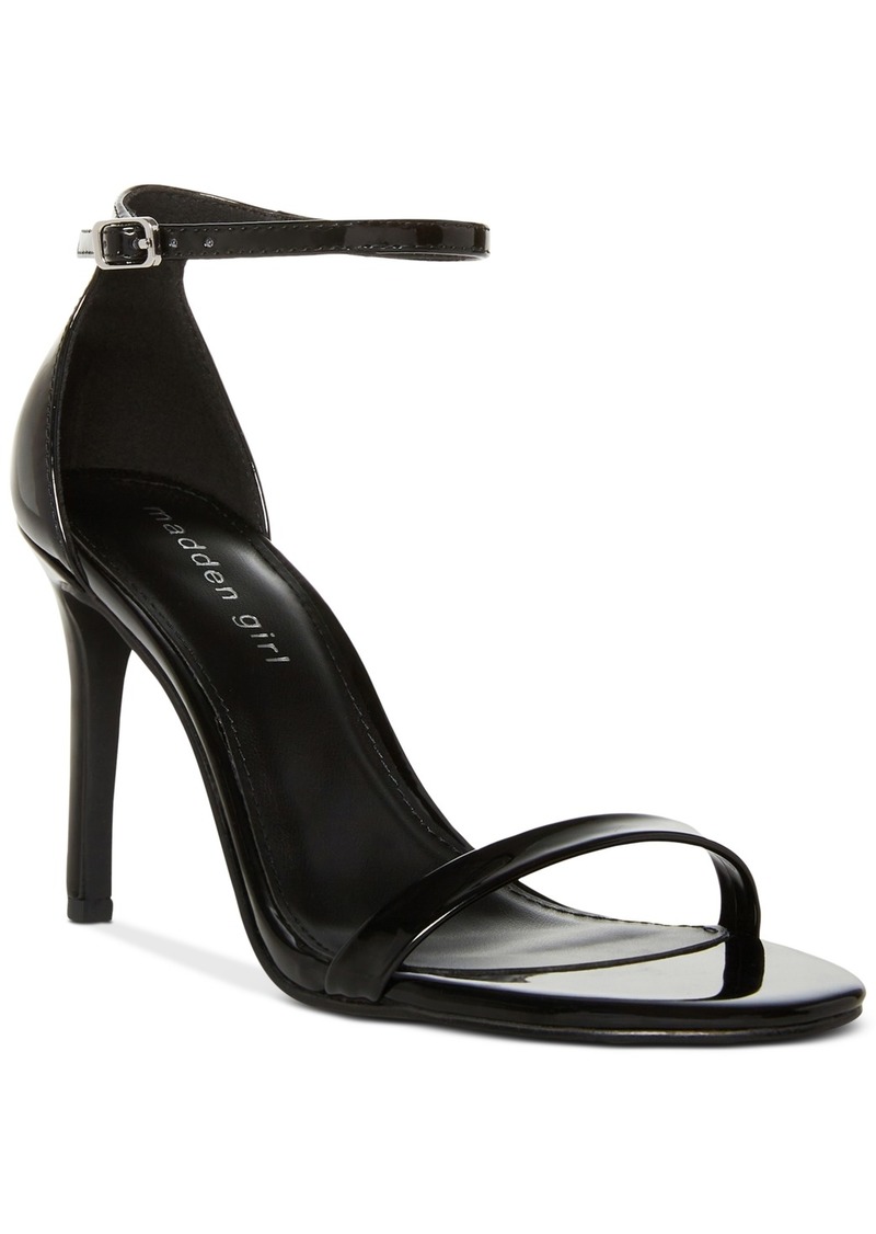 Madden Girl Brazen Two-Piece Stiletto Dress Sandals - Black Patent