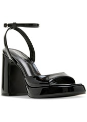 Madden Girl Caicos Ankle-Strap Platform Dress Sandals - Black Patent